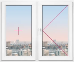 Двухстворчатое окно Rehau Delight Decor 1100x1100 - фото - 1