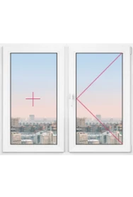 Двухстворчатое окно Rehau Brillant 1000x1200 - фото - 1