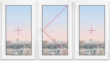 Трехстворчатое окно Rehau Geneo 2100x2100 - фото - 1