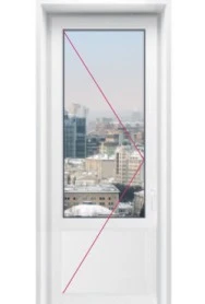 Пластиковая дверь входная со стеклянной вставкой сверху - фото - 4