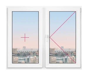 Двустворчатое окно Rehau Blitz 1000x800 - фото - 1