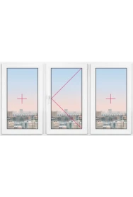 Трехстворчатое окно Rehau Grazio 2700x2700 - 1 Трехстворчатое окно Rehau Grazio 2700x2700 - фото - 1